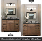 FonmYim Black Bathroom Light Fixtures, 4-Light Modern Vanity Light Over Mirror - Image 5