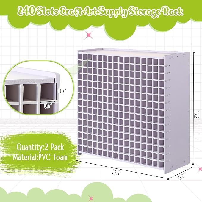 2 Pack Marker Storage Organizer, 480 Slots Total Art Supply Holder - Image 2