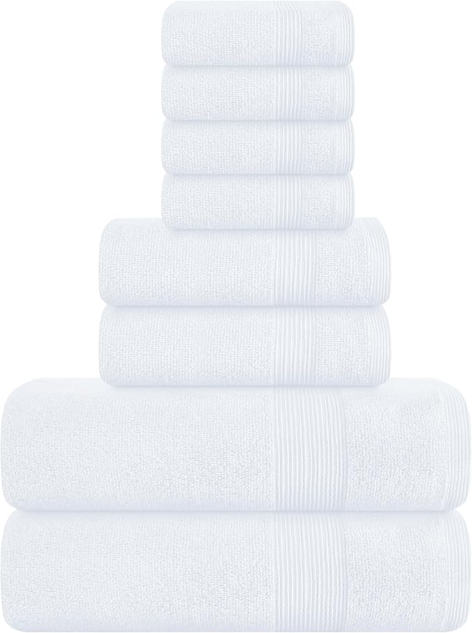 Belizzi Home 8 Piece Towel Set 100% Ring Spun Cotton, 2 Bath Towels 27x54 by Unknown