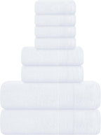 Belizzi Home 8 Piece Towel Set 100% Ring Spun Cotton, 2 Bath Towels 27x54 by Unknown