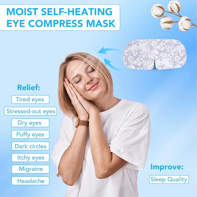 XPCARE 48 Pack Steam Eye Masks for Dry Eyes, Self Heated Steam Warm Eye Mask - Image 2