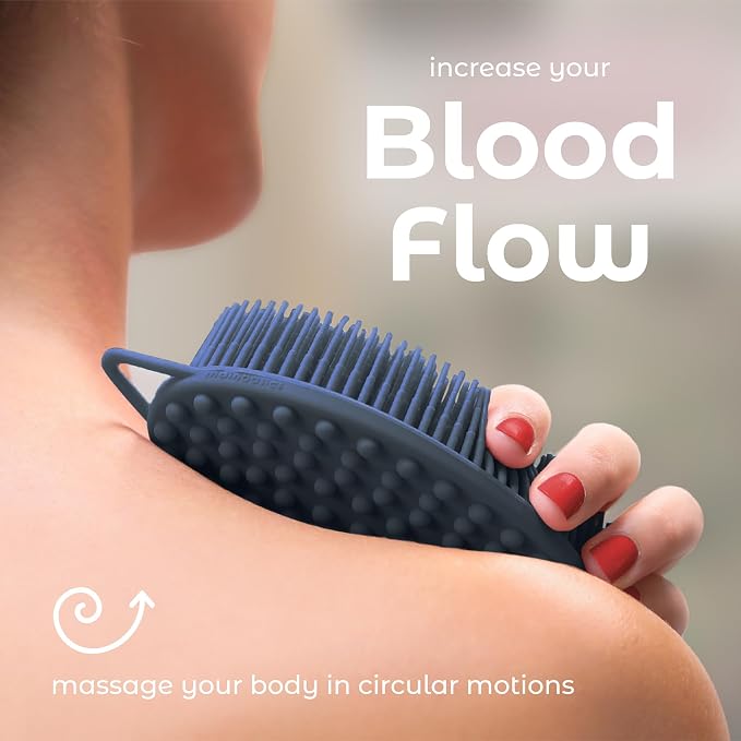 MainBasics Silicone Body Scrubber Dual-Sided Shower Loofah and Massaging Nodes - Image 5
