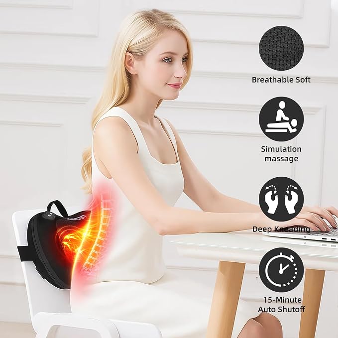 LEERCON Shiatsu Back Massager for Pain Relief Deep Tissue, - Image 2