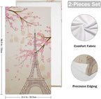 Pink Cherry Blossom Paris Hand Towels - Image 2