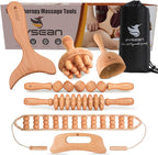 Wooden Massage Tool Set, 7-Piece Body Massage Kit by Unknown