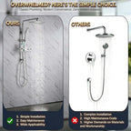 Rain Shower System with 304Stainless Steel Shelf, 12 Inch Rainfall Shower Head - Image 7