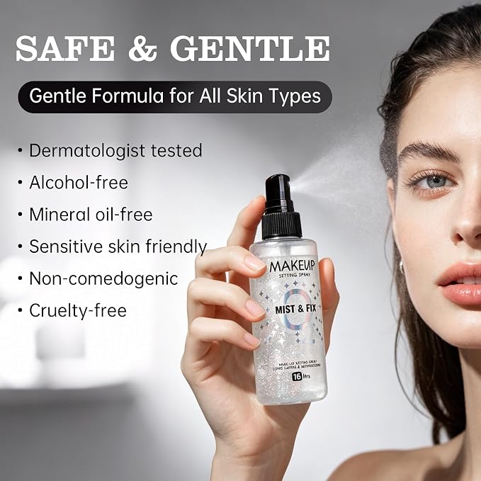 Setting Spray for Makeup, 16 Hr Long Lasting Fixing Spray Waterproof Transfer - Image 4