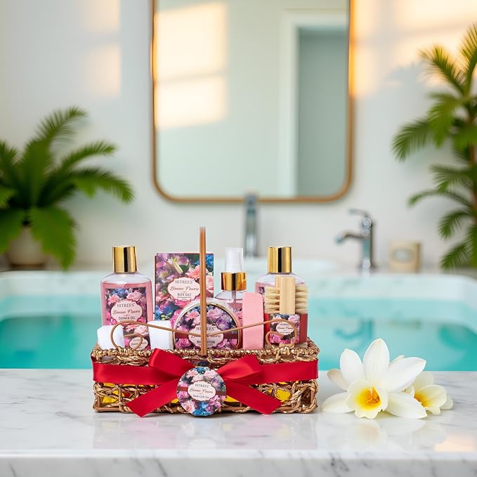 Gifts For Women Gift Basket – 9 Piece Set of ROSE JASMINE Home Spa Set - Image 6