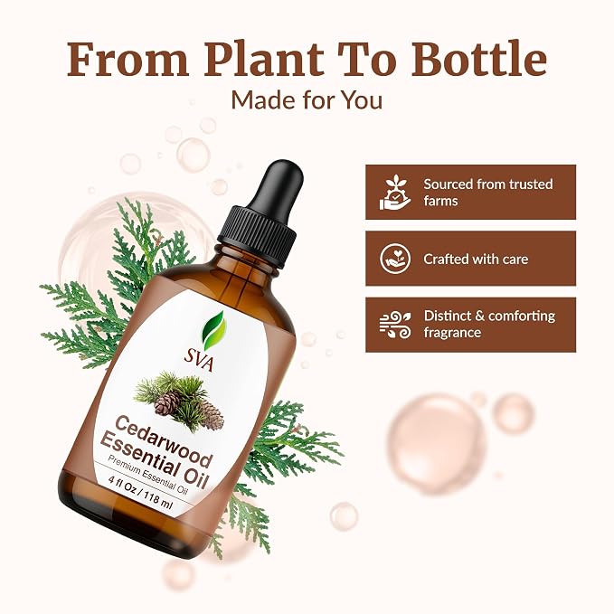 SVA Cedarwood Essential Oil – 4 Fl Oz – 100% Natural Cedar Cupressus Funebris - Image 4