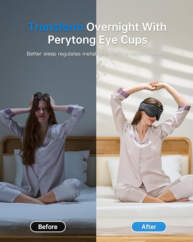 Sleep Mask with Bluetooth 5.4 Headphones, 3D Contoured Sleep Eye Mask with - Image 4