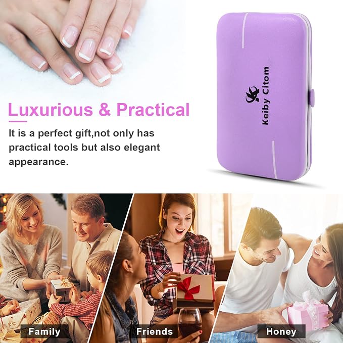 Manicure Set, Travel Mini Nail Clippers Kit Pedicure Care Tools - Image 8