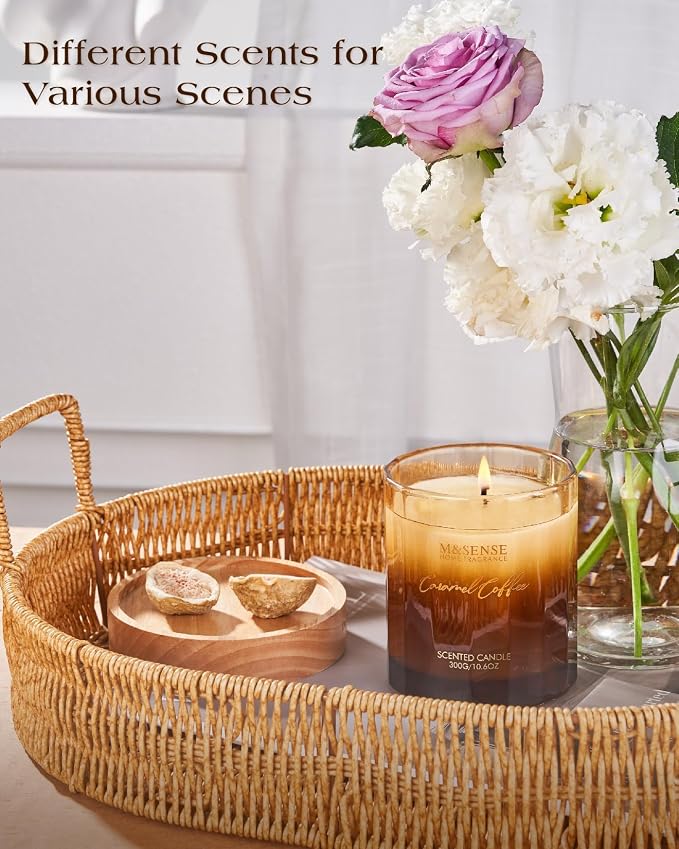 M&SENSE Caramel Coffee Candle for Home Scented, 10.6oz 60 Hours Burn Natural - Image 6