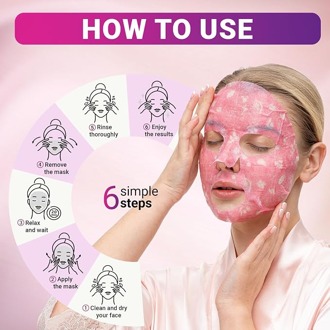 VIABEAUTY 24 Pack of Sheet Face Masks Skincare - Image 6