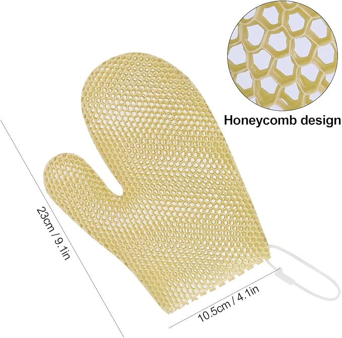 Honeycomb Exfoliating Bath Gloves - Image 2