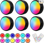 ILYXY LED Puck Lights with Remote, 6 Pack Under Cabinet Lighting, Battery by ILYXY