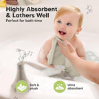 6-Pack Baby Washcloths – Soft Absorbent Viscose from Bamboo Washcloths - Image 3