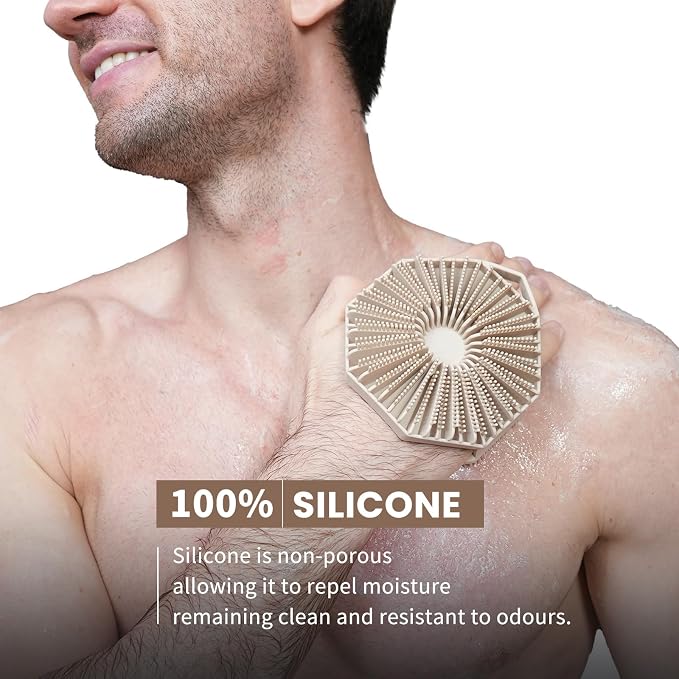 iTokGoK® Silver-Infused 2-in-1 Silicone Body Scrubber, Double-Sided Design Body - Image 2