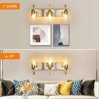3-Light Brushed Nickel Bathroom Light Fixture - Image 2