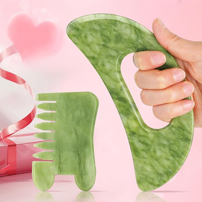 airogym Jade Stone Gua Sha Massage Tool Set Larger Guasha Board by airogym