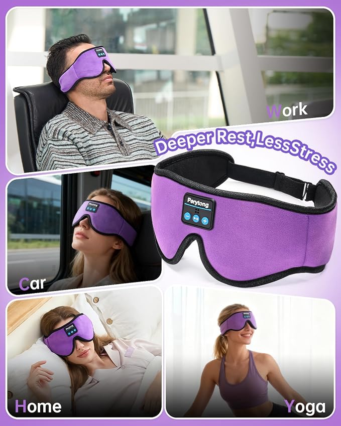 Sleep Mask with Bluetooth 5.4 Headphones, Wireless Music Sleep Eye Mask - Image 8