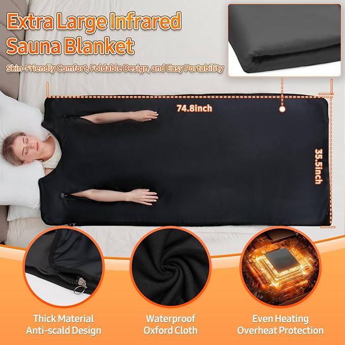 Infrared Sauna Blanket for Home: Extra Large Portable Sauna Blanket withFull - Image 5