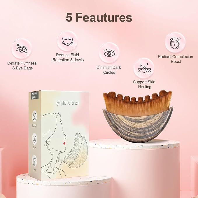 2 PCS Lymphatic Contour Face Brush, Manual Lymphatic Drainage Massager - Image 5
