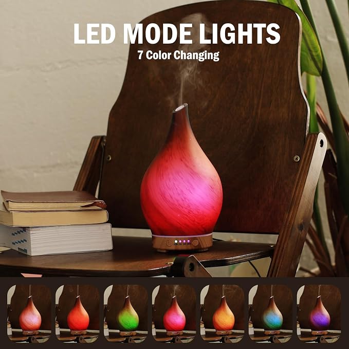 Porseme 150ml Essential Oil Diffuser Glass Color Changing Aroma Air Diffusers - Image 4