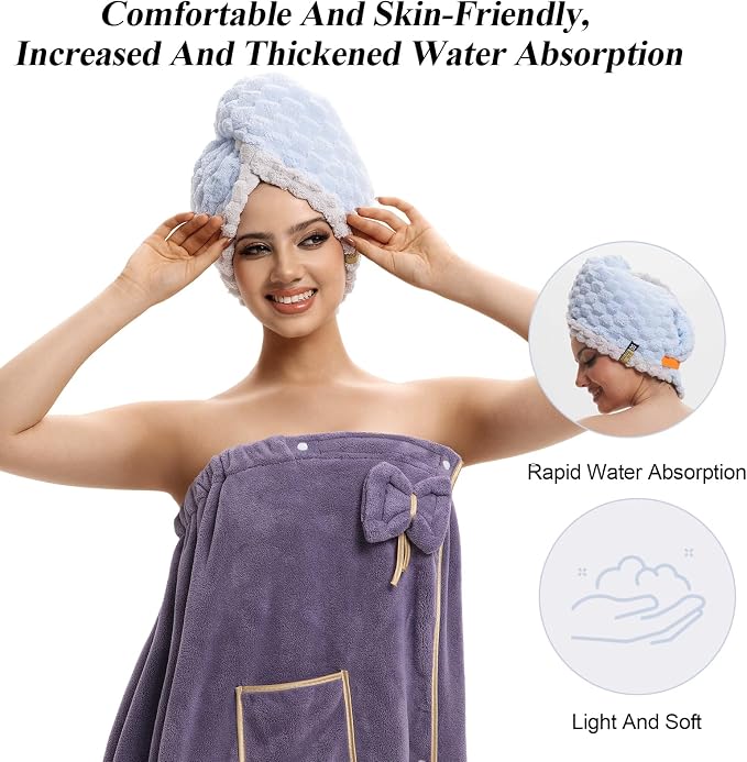 Hair Drying Towels, 19.7x31.5 inch Hair Towels - Image 7