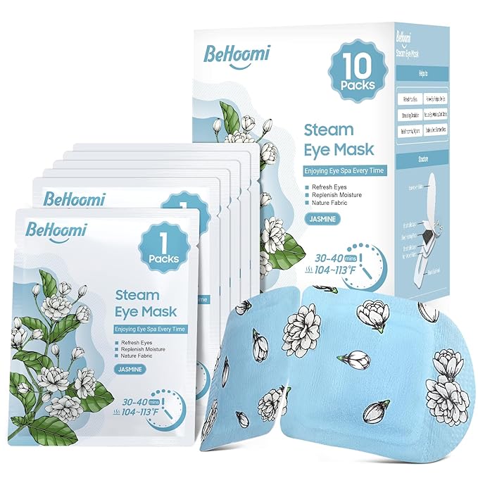 BeHoomi Steam Eye Mask, Self Heating Disposable SPA Warm Compress by BeHoomi