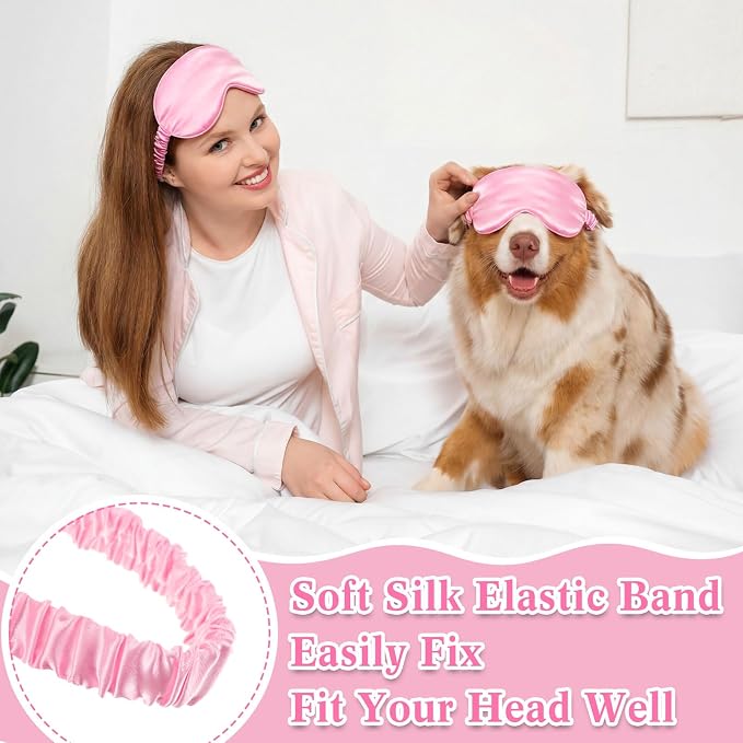 Cutecrop 12 Pcs Silk Sleep Masks Soft Satin Eye Masks - Image 5