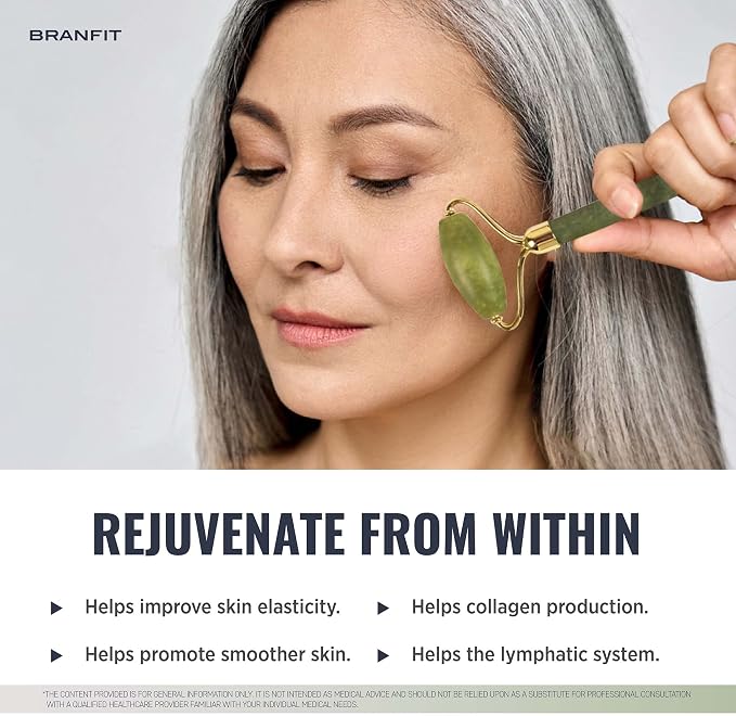 Gua Sha Massage Tool Jade Roller Skin Care Kit by Branfit, 100% Natural Jade - Image 6