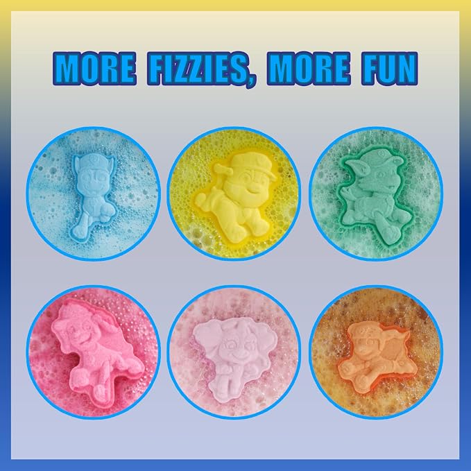 Paw Patrol 6 Pack Cucumber Melon Scented Bath Bombs Character Molded Bath Bombs - Image 4