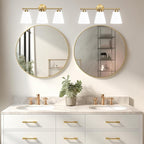 Hamilyeah Gold Bathroom Vanity Light Fixtures Over Mirror, 3 Light Vanity Lights - Image 4
