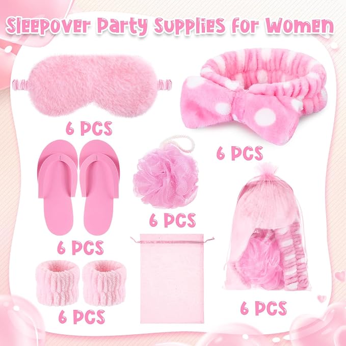 Moucuny 42 Pcs Summer Spa Sleepover Party Supplies Bulk - Image 4
