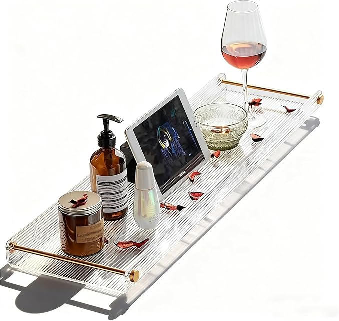 Acrylic Bathtub Tray, NEWRAIN Luxury Bath Caddy Tub Table, Unique House Warming by NEWRAIN