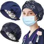 2 Pack Satin Lined Bouffant Scrub Caps - Image 5