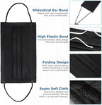 100 Pack Medical Grade Black Disposable Face Masks-Protective 3 Ply Face Mask - Image 2