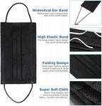 DR.MOXA 1000Pcs Black Disposable Medical Face Mask 3-Ply Protection Face Mask - Image 2