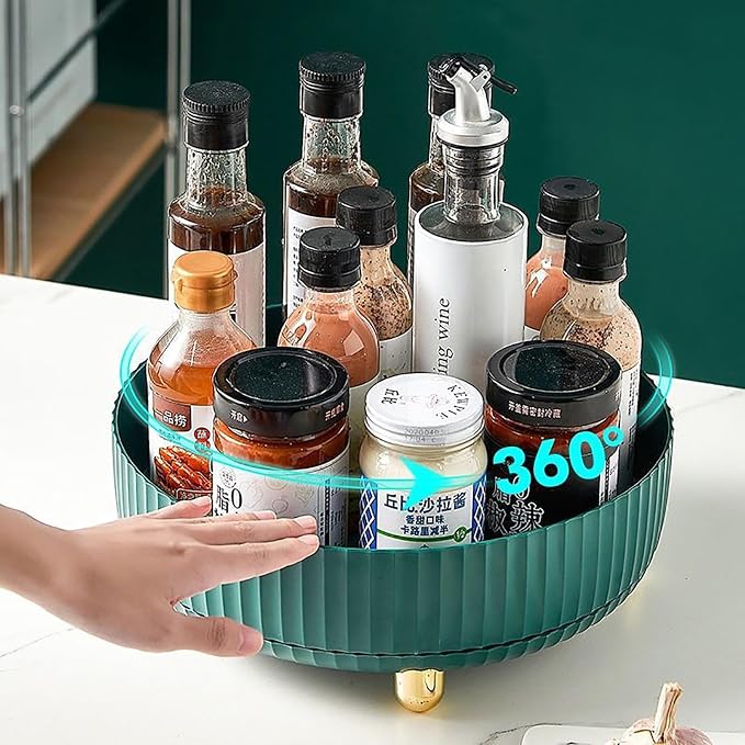 Anyoifax Makeup Perfume Organizer Tray 360 Degree Rotating Lazy Susan Skincare - Image 4