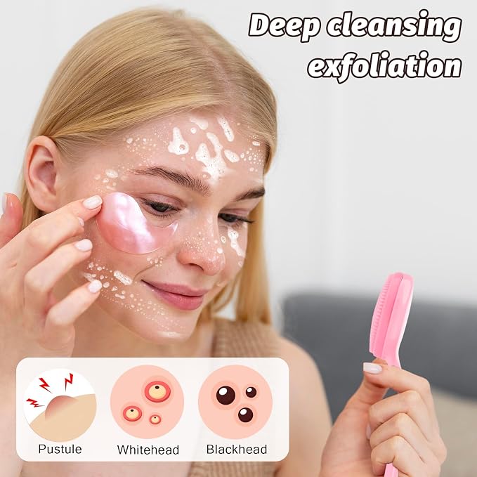 2Pack Silicone Face Brush Manual Face Scrub Brush Soft Facial Brushes - Image 5
