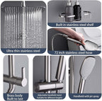 SonTiy Rain Shower Head with Handheld Spray and Shower Shelf, All Metal Shower - Image 2
