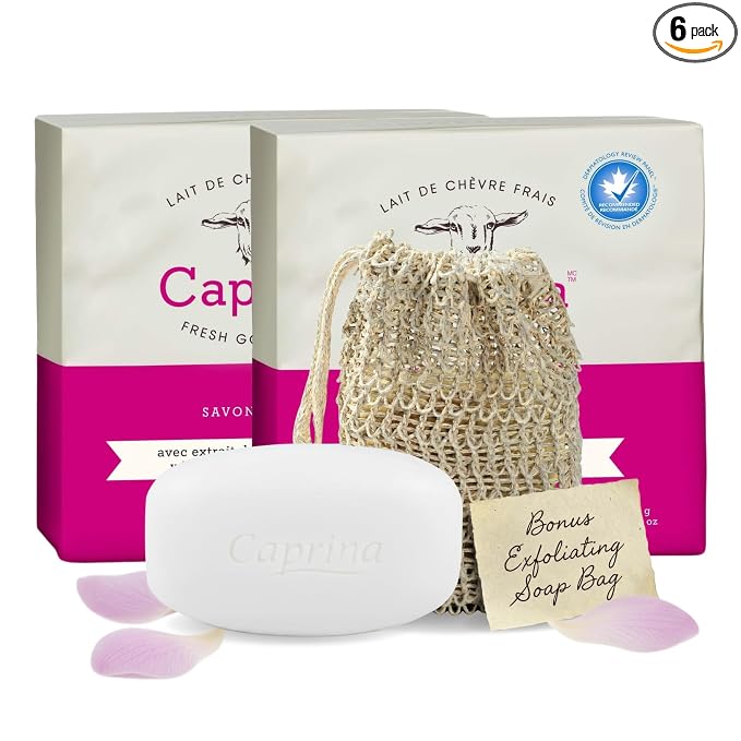 Caprina Fresh Goat Milk Soap Bar, 3.17 oz Each, Moisturizing & Gentle Cleansing by Caprina