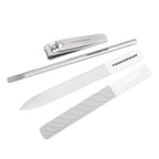 Tweezerman Glass Manicure Set Includes Nail Clipper, Cuticle Pusher, Glass Nail by Tweezerman