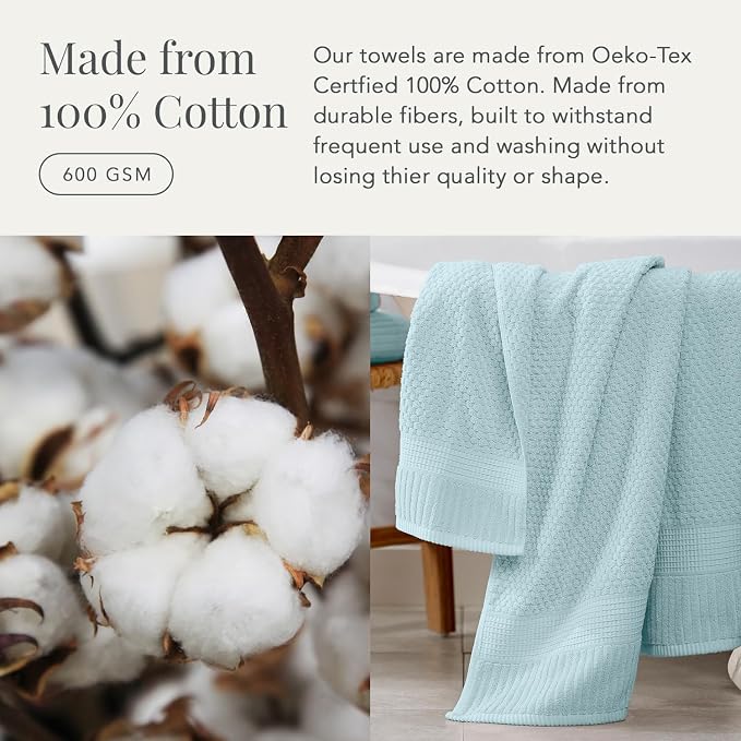 NY Loft 100% Cotton Towel Set 6 Piece | Super Soft & Absorbent Quick-Dry 2 Bath - Image 4