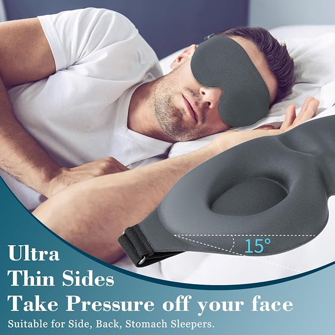 ZGGCD Sleep Mask for Side Sleeper, Light Blocking Sleeping Eye Mask for Women - Image 3