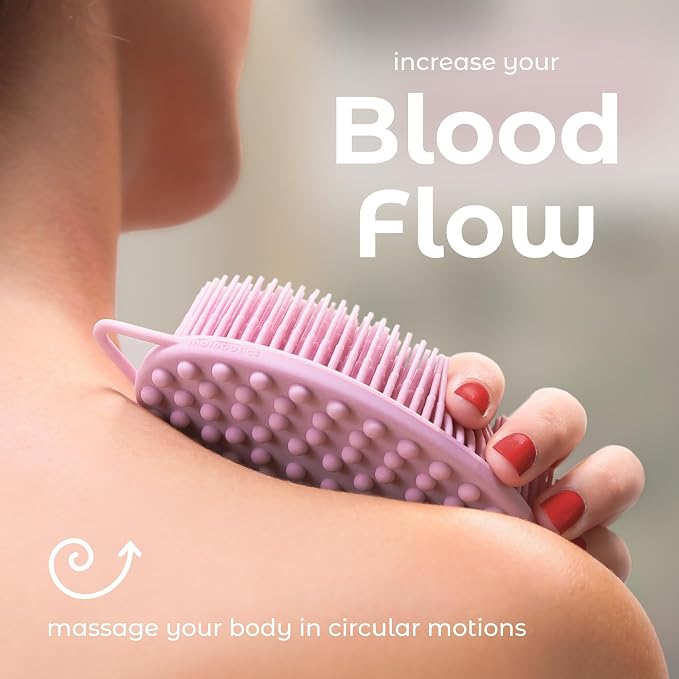 MainBasics Silicone Body Scrubber Dual-Sided Shower Loofah and Massaging Nodes - Image 5
