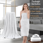 8-Piece White Bath Towels Set, 2 Oversized Large Bath Towels Sheet, 2 Hand - Image 5