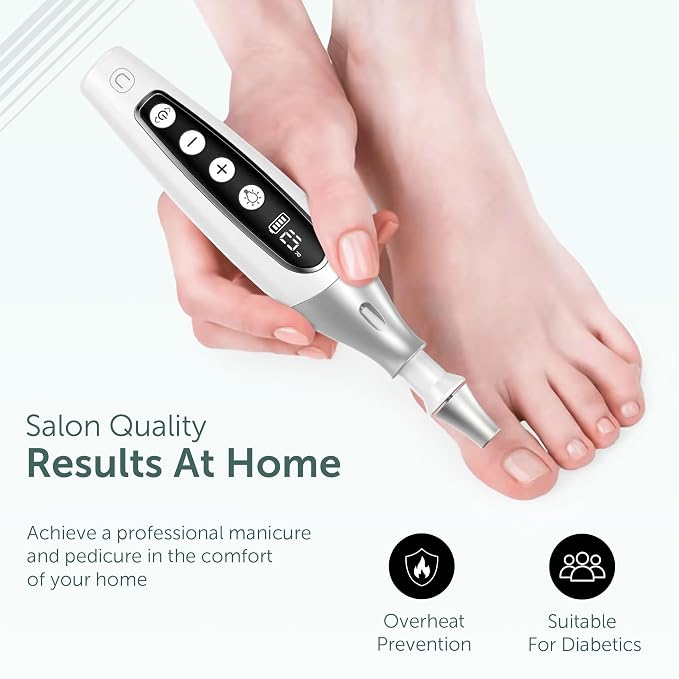 PediLux Pro Professional Manicure Pedicure Kit, Cordless Electric Nail File - Image 5