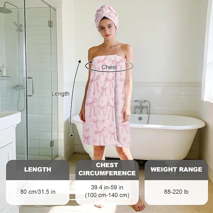 Absorbent Bath Towel Wrap Set for Women, Microfiber Shower Robe Body Towel - Image 3