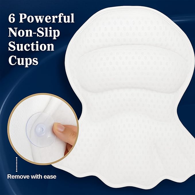 Luxury Bath Pillow for Tub – 4D Air Mesh Cushions - Image 4